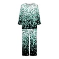 thumbnail image 5 of XFLWAM Women's Sleepwear Capri Pajama Sets Long Sleeve Two-Piece Pjs Crew Neck Lounge Sets Tops & Capri Pants with Pockets, 5 of 5