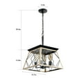 thumbnail image 2 of Jopath 16" Oak Industrial 4-Light Pendant Chandelier, Modern Metal Cage Design, Adjustable Hanging Light for Dining Room, Kitchen, Living Room (No Bulbs), 2 of 8