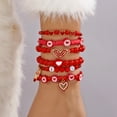 thumbnail image 5 of NICKSUN Love Bracelets for Women Heishi Surfer Red Clay Bead Bracelet Set Love Heart Boho Cute Red Stackable Stretch Jewelry Mother's Day Valentines Birthday Mom Mama Gifts, 5 of 9