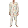 thumbnail image 3 of Picia Fall Rabbit Pattern Men’s Long-Sleeve Sleepwear Set - Soft 2-Piece Loungewear with Pockets, Comfy PJs for Relaxing Nights-X-Large, 3 of 7