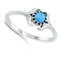 thumbnail image 4 of CHOOSE YOUR COLOR Mermaid Double Tail Whale Ring .925 Sterling Silver Band Blue CZ Female Size 7, 4 of 4