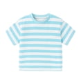 thumbnail image 4 of AHTJRT Boys Striped Color Tshirt Crewneck Short Sleeve Cotton Tees Fashion Summer Loungewear Outdoor Activities Tee Shirt Light Blue 9-10 Years, 4 of 7