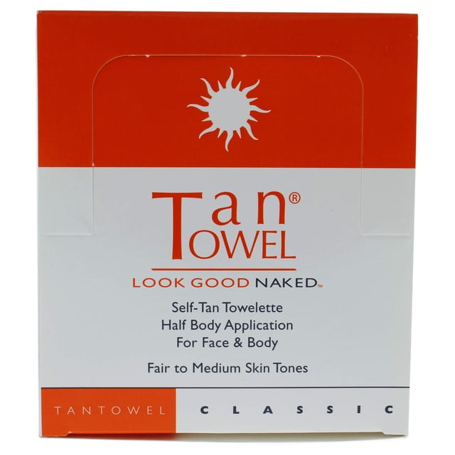 Towlettes autobronceadores clásicos de Tan Towel, aplicación de medio cuerpo, 50 x 0,25 oz, 50 unidades