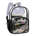 thumbnail image 2 of PVC Transparent Backpacks Clear Backpack for Travel and Outings Pastel Purple Planets and Stars, 2 of 7
