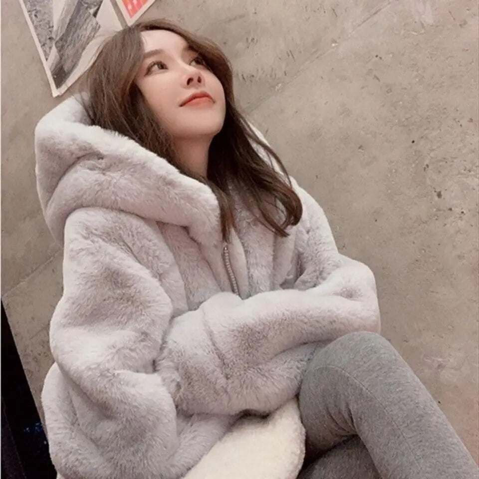 Faux mink fur jackets for women 2023 thickened mink Fleece Coats