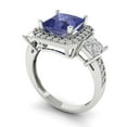 thumbnail image 2 of Three-Stone Engagement Ring for Women - 3.005ct Simulated Tanzanite in 14K White Gold Promise Ring, 2 of 6