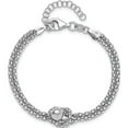 thumbnail image 4 of Sterling Silver Rhodium-Plated Knot 6.5In With 1In Ext Popcorn Chain Bracel (Width 4.1) (Length 7.5) - Jbsp, 4 of 5