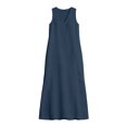 thumbnail image 5 of XIAONU Womens Solid Maxi Dress Sleeveless V Neck Split Side Linen Casual Sundress, 5 of 5