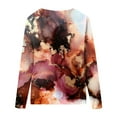 thumbnail image 4 of Leesechin Women's Juniors Clothing Round Neck Loose Tops Casual Print T-Shirts Long Sleeve Blouse in, 4 of 5