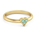 thumbnail image 2 of Sparkling Heart Shaped 0.60 Ct Emerald 925 Sterling Silver Gold Vermeil Women Valentines Day Gifts Ring, 2 of 3