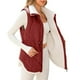 thumbnail image 2 of Chaquetas y abrigos casuales sin mangas y sin capucha para mujer, chalecos de invierno para mujer, chaqueta polar sin mangas, cuello alto con cremallera, abrigo largo cálido con cordón y bolsillos, ro, 2 of 9