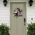 thumbnail image 6 of Biekopu Independence Day Door Hanger Wreath, Ribbon Flowers Leaves Stars Shape Decor Hanging Wall Garland Ornament, 6 of 8