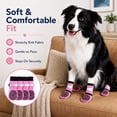 thumbnail image 2 of QZGZDS Dog Socks 4 Pack for Dogs, Anti-Slip Dog Shoes with Grippers, Adjustable Reflective Dog Booties Pink, 2 of 7
