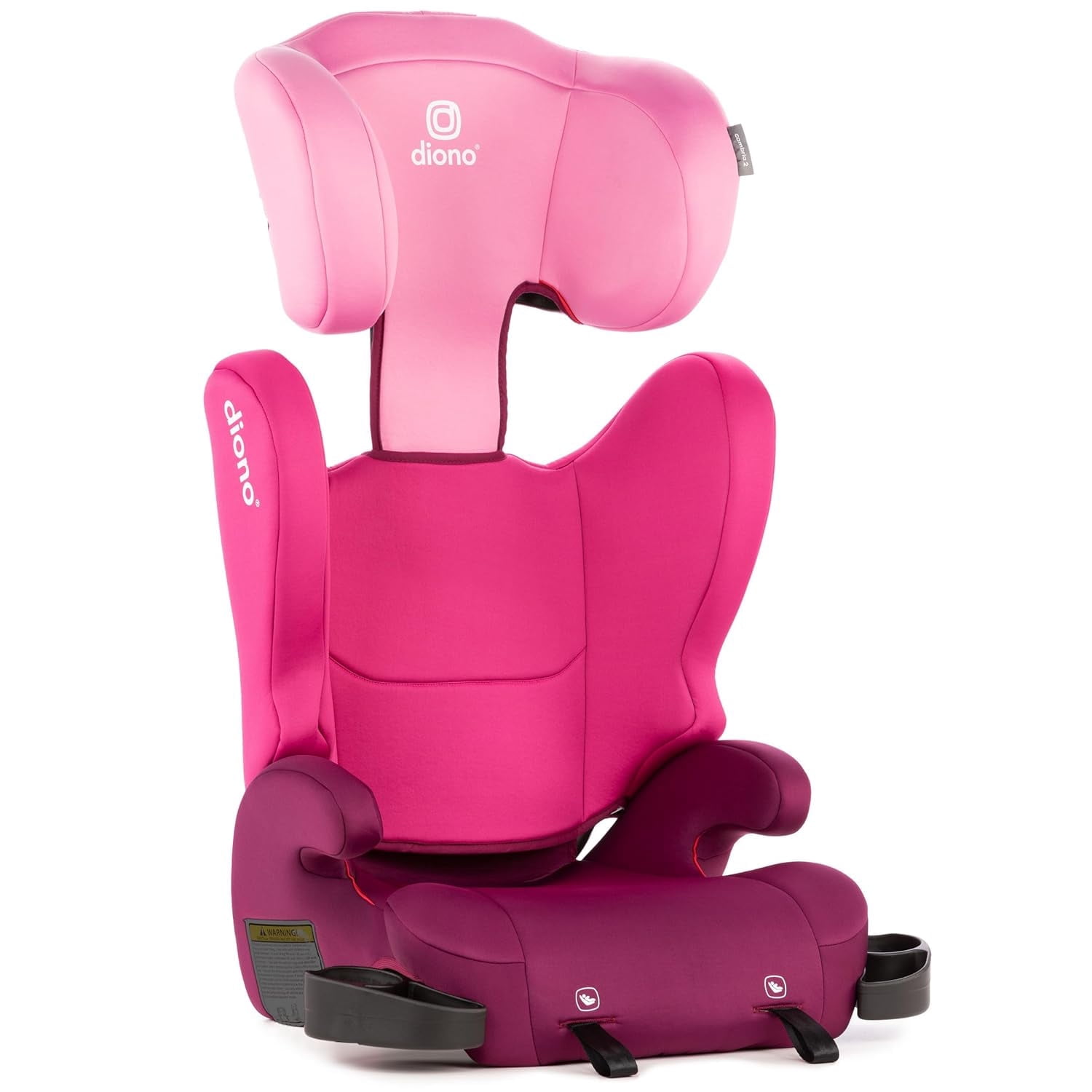 Diono Cambria LE, 2-in-1 Belt Positioning Booster Seat,Backless and High-Back Booster seat for Children from 40—120 lb,17" Wide,6 Headrest Positions,Lightweight with Latch,Pink