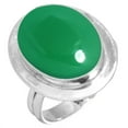 thumbnail image 1 of 925 Silver Ring For Women - Girls Natural Green Onyx Stone Silver Ring Size 6.5 May Birthstone Simple Silver Ring Size 6.5 Gift For Ladies On Engagement 925 Gemstone Silver Jewelry, 1 of 5