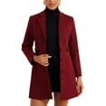 thumbnail image 2 of INSPIRE CHIC Women's Notched Lapel Outerwear Winter Coat XL Deep Red, 2 of 6