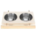 thumbnail image 1 of Feeder Stand, Easy To Clean Cage Accessory  Feeder, For Bird Feeding For Water Feeding Double Bowl, 1 of 8