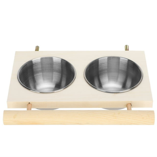 Feeder Stand, Easy To Clean Cage Accessory Feeder, For Bird Feeding For Water Feeding Double Bowl