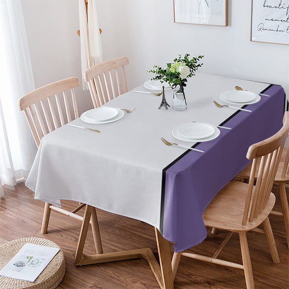 Farmhouse Purple, Tablecloth Rectangle Table Cloth 60x102 , Waterproof Tablecloth Outdoor Table Cloth, Modern Abstract Geometric Stripes Art Washable Table Cover for Kitchen Dining Party