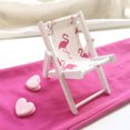 thumbnail image 2 of 1Pc Mini Wooden Beach Chair Model Toy Delicate Mobile Phone Holder Creative Funny Mini Lounge Deck Chair Adornment (Flamingo Pattern), 2 of 7