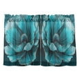 thumbnail image 6 of joogoo Teal Flower Curtains Sets Half Window Cafe Farmhouse Tier 2 Panels Short Curtain Rod Pocket 27"W x 24"L, 6 of 7