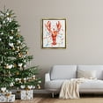thumbnail image 2 of Stupell Industries Nautical Lobster Christmas Lights Holiday Painting Gold Floater Framed Art Print Wall Art, 2 of 6