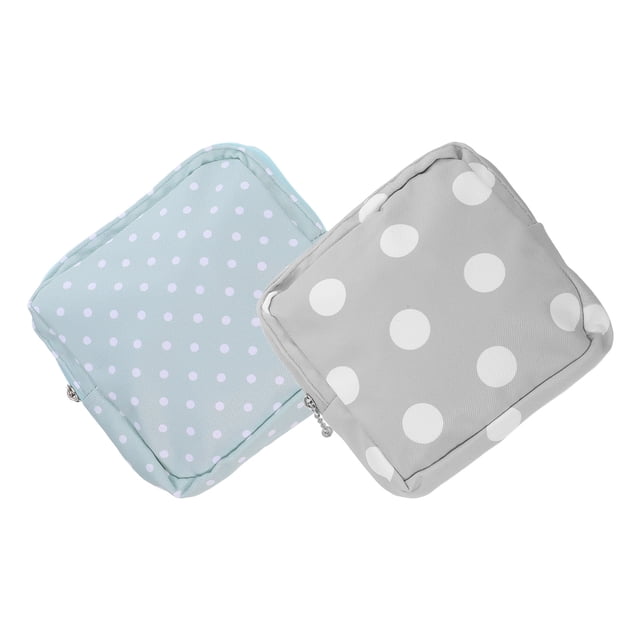 Raindrops 2Pcs Rectangular Oxford Cloth Period Pad Case for Teen Girls and Women Portable Storage Bag