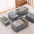 thumbnail image 2 of Mosey Clothing Storage Box Foldable Pants Organizer Space-saving Grids Design Closet Storage Box for Home Bedroom, 2 of 7