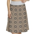 thumbnail image 1 of Women's Tribal Traditional Hexagon Style A-line Printed Skirt Casual Wear, L, Tan and Dark Grey, by Ambesonne, 1 of 1
