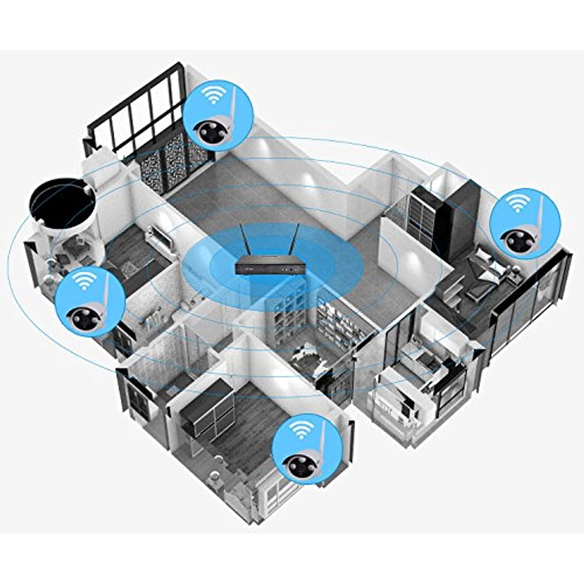 OOSSXX 10-Channel 5.0MP Wireless NVR Wireless Security Camera System, Surveillance NVR for WiFi Security Cameras(NO HDD)