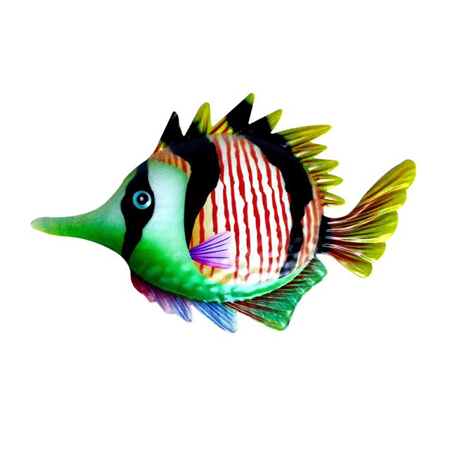Artesanías De Peces De Metal, Estatuas De Escultura De Hierro Coloridas, Adorno Colgante De Jardín Para Balcón Y Patio seitruly HA041590-03