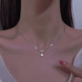 thumbnail image 2 of K-KED 925 Silver Water/Tear Drop Crystal Pendant Chain Necklace Womens Delicate Jewelry Choker, 2 of 9