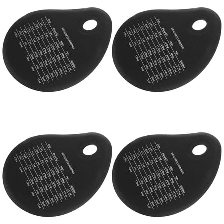 Amosfun 4Pcs Silicone Dough Scraper Set with Baking Measurement Conversion Chart for Home Kitchen Use
