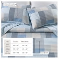 thumbnail image 3 of Striped Quilt Set - Lightweight, Soft, All-Season - 2-Piece Reversible Patchwork Bedding Set (Twin / Twin XL, Blue Stripe Patchwork), 3 of 6