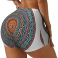 thumbnail image 2 of Xecao Mandala Print Workout Shorts for Women Soft Smooth Gym Yoga Scrunch Active Tennis Workout Running Shorts, 2 of 9