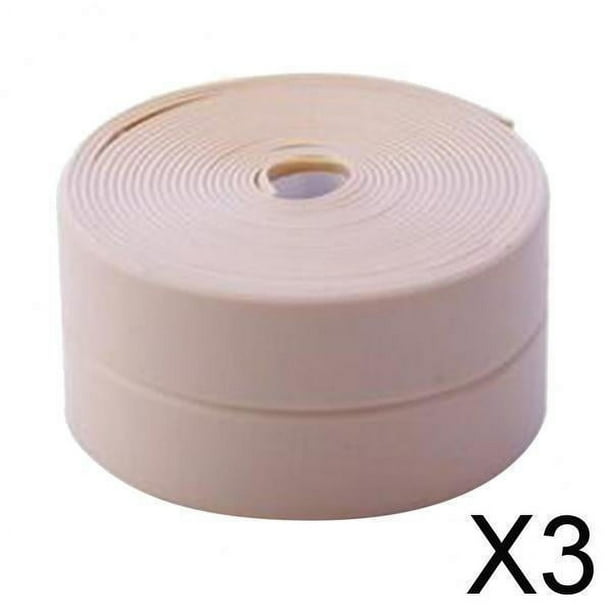 2 tiras de calafateo a prueba de moho para fregadero de cocina, baño, bañera, color rosa 3 piezas