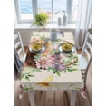 thumbnail image 3 of Easter Eggs Rectangle Tablecloth, Watercolor Eggs Flowers Butterfly Spring Beige Waterproof & StainResistant Tablecloth, Washable Oil-proof Table Cover for Dining/Party/Wedding/Buffet 52x70 In, 3 of 9