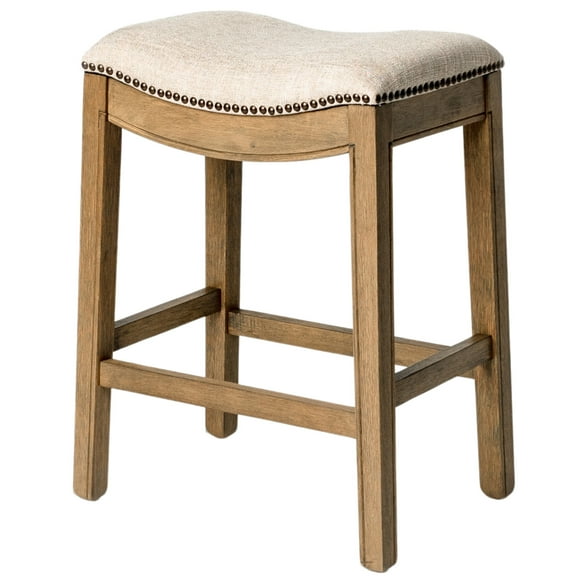 Open Box Maven Lane Adrien Saddle Backless Bar Stool, Natural, Counter Height