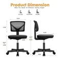 thumbnail image 6 of edx Home Office Desk Chair, Armless Mesh Computer Chair for Small Space, Swivel Adjustable Low Back for Teens/Adults, Black, 6 of 8