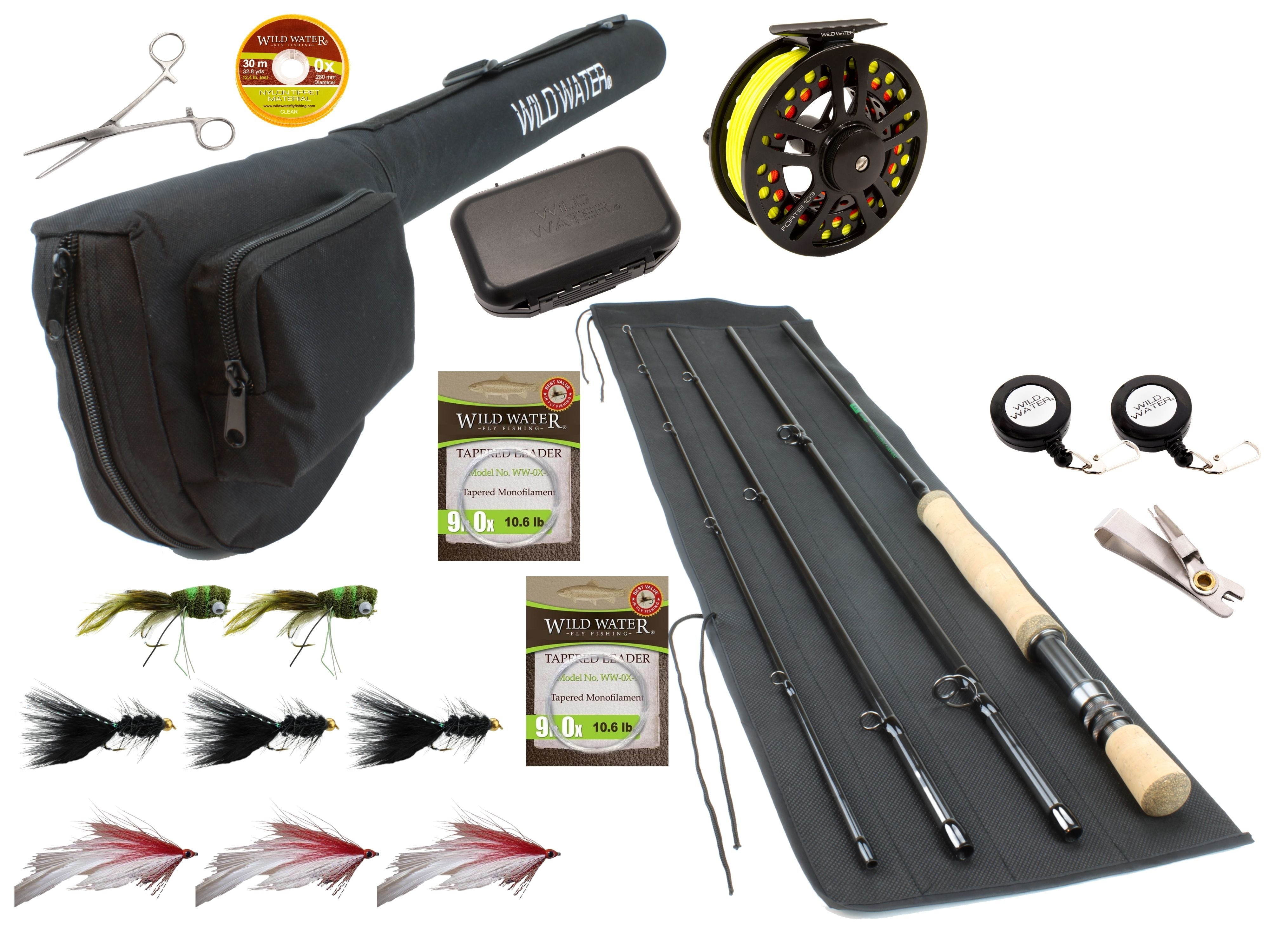 Wild Water Fly Fishing, 9 Foot, 9 and 10 Weight Rod and CNC Reel, Combo  Kit, Freshwater Flies 