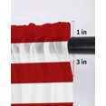 thumbnail image 6 of Red Stripes Sheer Kitchen Tier Curtains 24 Inch length, Rod Pocket Half Curtains Short Drapes, Simple Red White Texture Light Filtering Chiffon Small Window Treatments 2 Panels 27.5"W x 24"L, 6 of 7