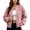 Pink, variant on Tqcoqu Women's Round Neck Button Front Solid Color Jacket Long Sleeve with Pockets Casual Outerwear