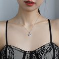 thumbnail image 1 of Collar femenino de plata esterlina 925 con colgante en forma de corazón de amor de un quilate chapado en plata de 18k, 1 of 2