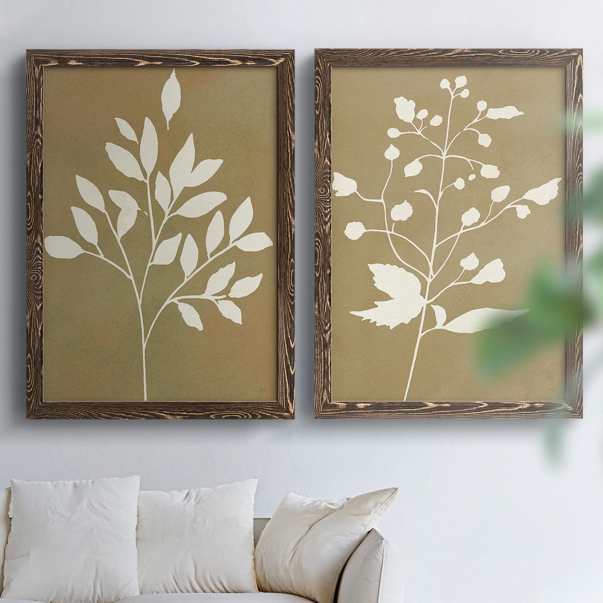 Honey Botanical I - Premium Framed Canvas 2 Piece Set - Ready to Hang