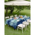 thumbnail image 4 of Outdoor Tablecloth with Umbrella Hole for Patio/Picnic/Party/Camping, Navy Blue Forest Waterproof Table Cloth Rectangle Table Cover Washable, Blue Ombre Trees Abstract Art (52"x 70"), 4 of 8