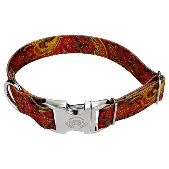 Country Brook Petz® Premium Fire Paisley Dog Collar, Large