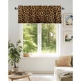 thumbnail image 3 of Brown Retro Leopard Print Kitchen Valances for Windows Abstract Animal Texture Valance Curtains&nbsp; for Kitchen /Living Room/Bedroom/ Bathroom Decor, 54"x18 " ,Rod Pocket 1 Panel,, 3 of 7
