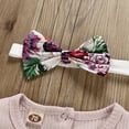 thumbnail image 5 of Dooleck Baby Girl Summer Clothes Infant Ruffle Bodysuit Floral Shorts Outfit Set, 5 of 8
