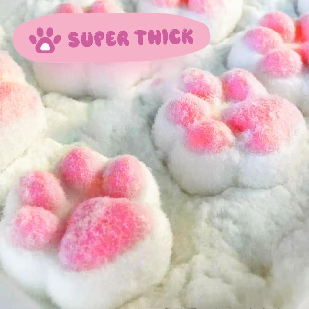 Taba Squeeze Toys Handmade Cat Paw Squeeze, 4 Inches Big FuFu Squeeze Paw, Cute Soft Squeeze Fidget Toys Squeeze Toys for Stress Relief (Pink)