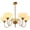 Gold 5-Lights, variant on KCO Mid Century Modern Chandelier 3-Light Milk Glass Globe Chandelier Black Hanging Light for Living Room Bedroom